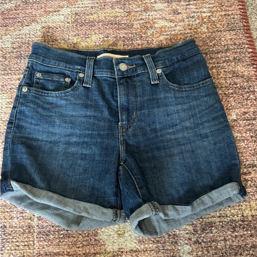 Levi's Dark Blue High Waist Shorts